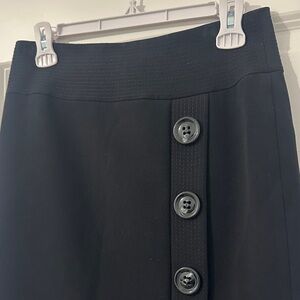 Talbots Black Pencil Skirt with Button Detail